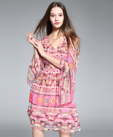 Dress - Printed Silk Dress