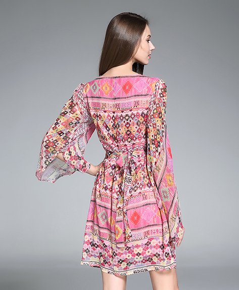 Dress - Printed Silk Dress