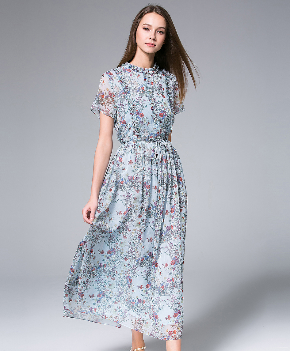 printed chiffon dress