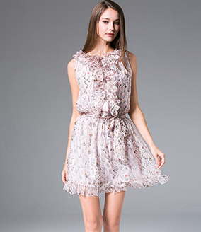 Dress - Printed Silk Chiffon Dress