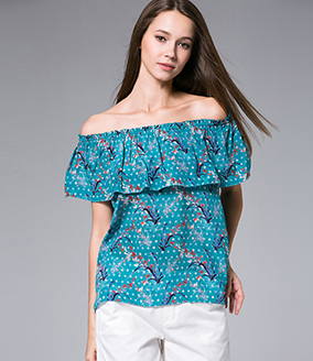 Tops - Printed silk crepe top