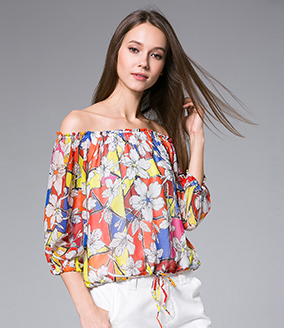 Tops - Flowers Printed silk georgette top