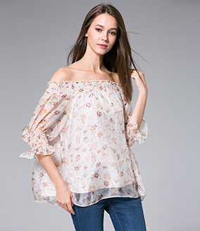 Tops - Flowers Printed silk georgette top