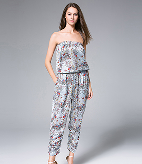 Jumpsuits - Pastel Blue Printed Jumpsuit