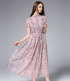 Dress - Little flowers Printed Chiffon Maxi Dress