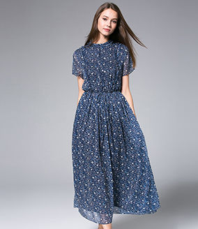 Dress -  Printed Chiffon Maxi Dress