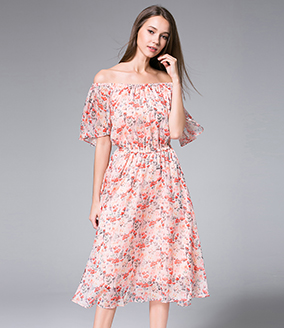 Dress - Florals Printed Chiffon Maxi Dress