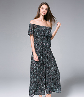 Jumpsuits - Off-the-shoulder Chiffon Jumpsuit