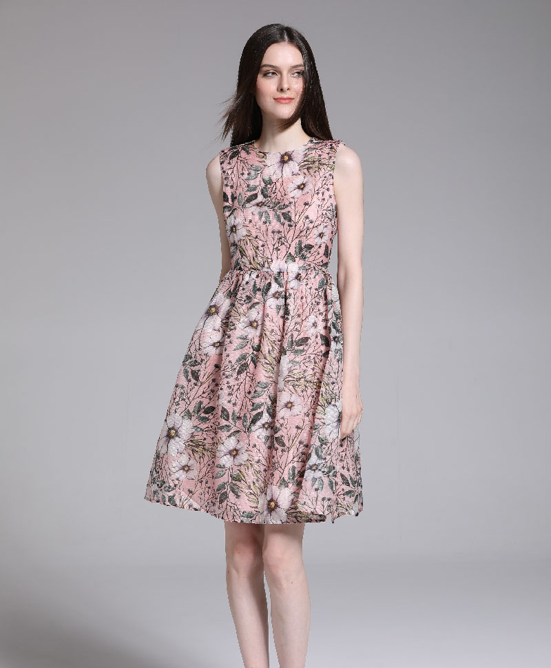 2024 Spring Summer - PRINTED SILK RHOMBUS DRESS