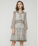 Floral print silk-chiffon dress