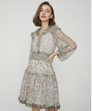 Floral print silk-chiffon dress