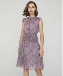 Paisley print silk-chiffon dress
