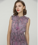 Paisley print silk-chiffon dress