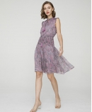 Paisley print silk-chiffon dress