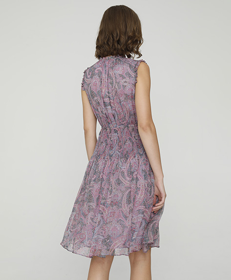 2024 Spring Summer - Paisley print silk-chiffon dress