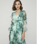 Botanic-print silk-chiffon maxi dress