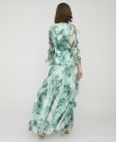 Botanic-print silk-chiffon maxi dress