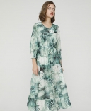 Garden Print Resort Silk Cotton Dress