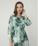 Garden Print Resort Silk Cotton Dress