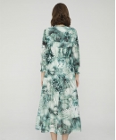 Garden Print Resort Silk Cotton Dress