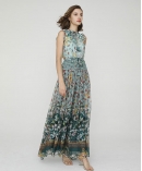 Botanic-print silk-chiffon maxi dress