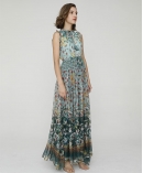 Botanic-print silk-chiffon maxi dress