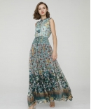 Botanic-print silk-chiffon maxi dress