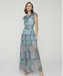 Botanic-print silk-chiffon maxi dress