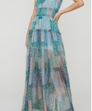 Botanic-print silk-chiffon maxi dress