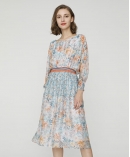 Floral-print silk-chiffon midi dress