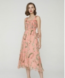 Floral-print silk-chiffon midi dress