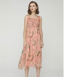 Floral-print silk-chiffon midi dress