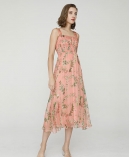 Floral-print silk-chiffon midi dress