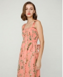 Floral-print silk-chiffon midi dress