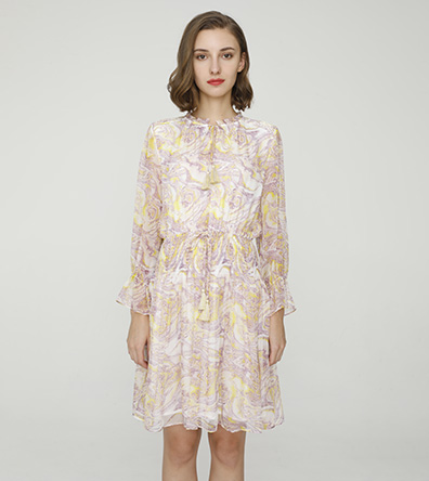 Paisley print silk-chiffon dress - 2024 Spring Summer