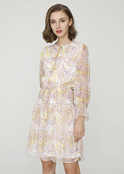 2024 Spring Summer - Paisley print silk-chiffon dress