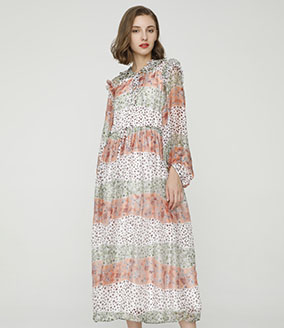 2024 Spring Summer - Botanic-print silk-chiffon maxi dress